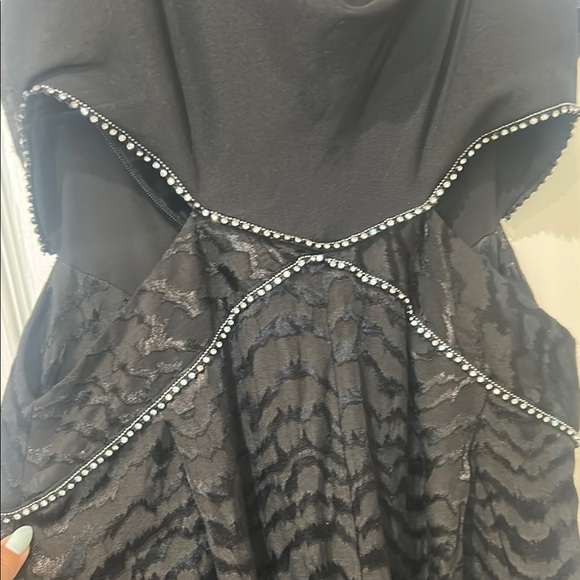 Top Shop Diamante Black Romper with Beaded Accents and side cut outs - Picture 6 of 12